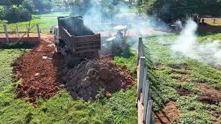 First Start a New Perfect Project! Delete POND & Old House by Dozer Push Soil, Dump Truck Unloading