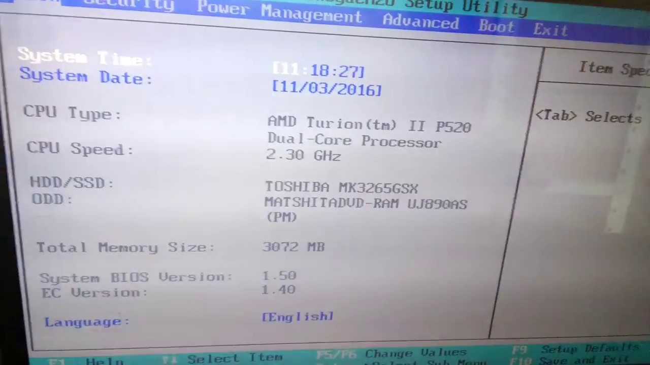 BIOS TOSHIBA L645D YouTube