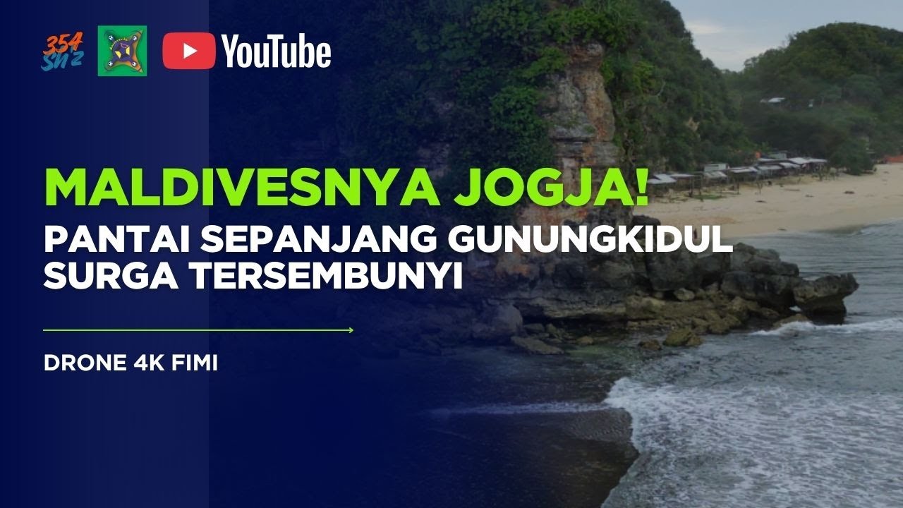 MALDIVESNYA JOGJA! Pantai SEPANJANG Gunungkidul Surga Tersembunyi | Drone 4K Fimi X8