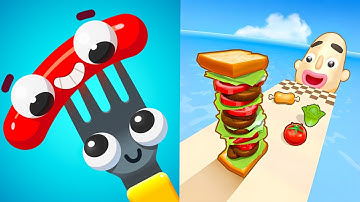 Fork N Sausage VS Sandwich Runner All Levels Gameplay | Trending Game