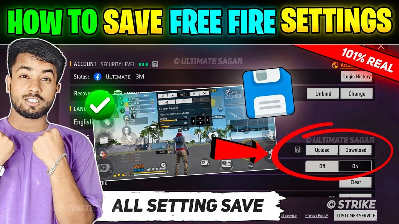 Free Fire Setting Save Kaise Kare || How To Save Settings In Free Fire || Free Fire Setting Download