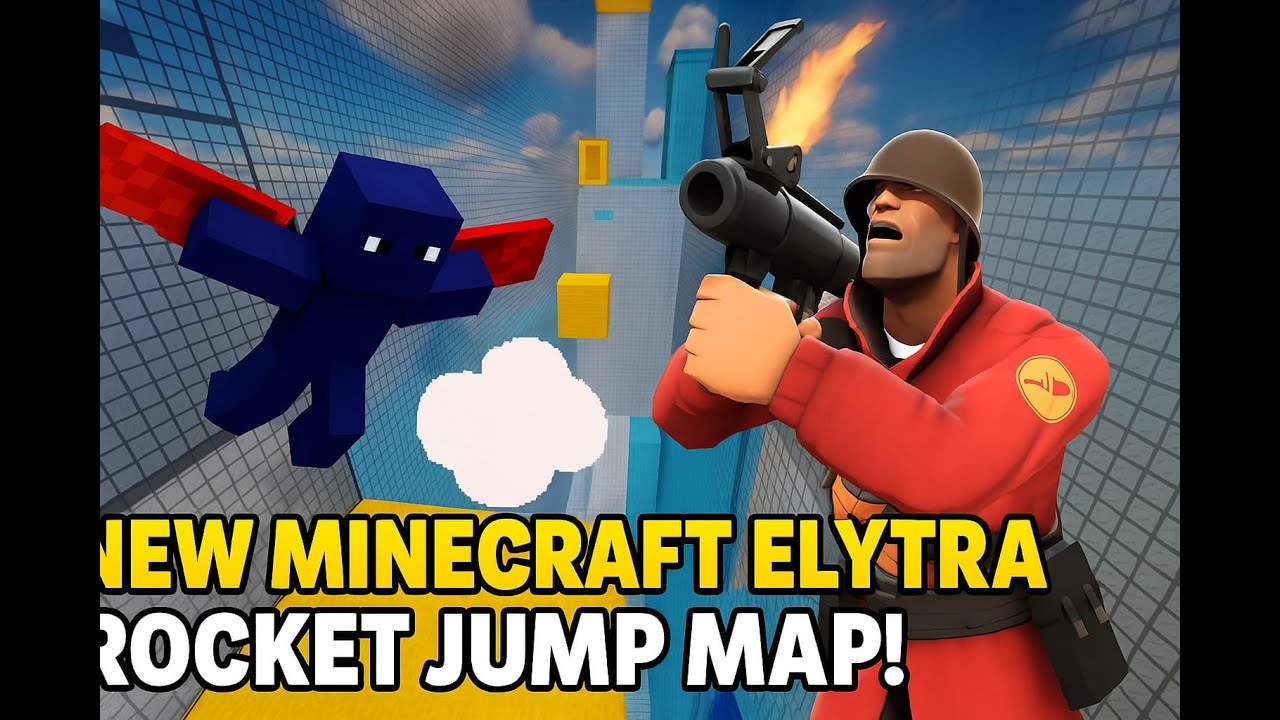 elytra rocket jumping with wind charges (new map on minecraft server)