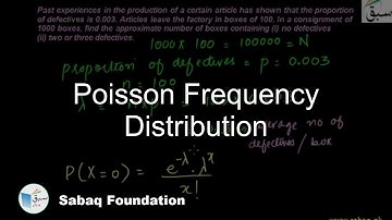 Poisson Frequency Distribution, Statistics Lecture | Sabaq.pk