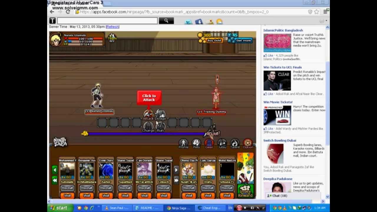 Ninja Saga - Naruto Hair Hack 2013