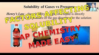 Factors Affecting Solubility - AP Chemistry Complete Course - Lesson 10.3