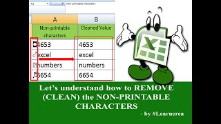 How to Remove Non-Printable Characters from a String in EXCEL|CLEAN Function in Excel| CLEAN VS TRIM