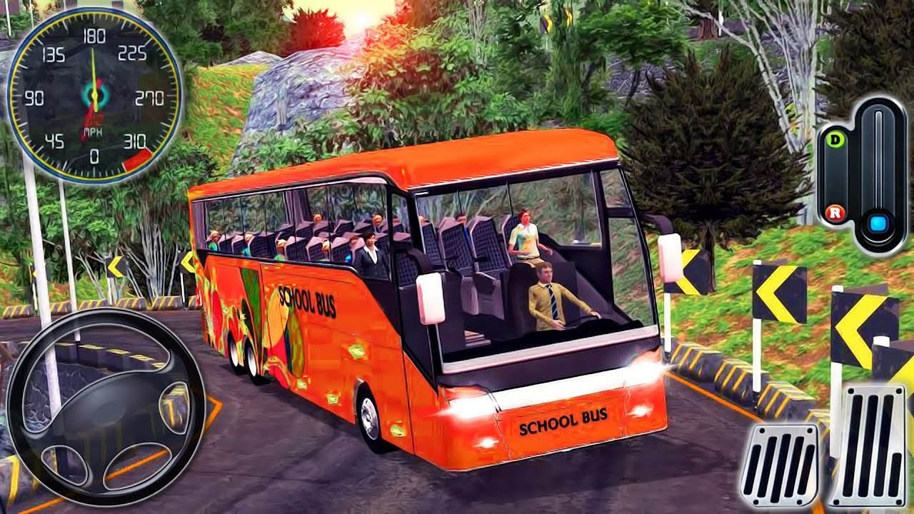 Offroad Coach Bus Driving Simulator - Mobile Bus Transporter Hill Drive - Android GamePlay