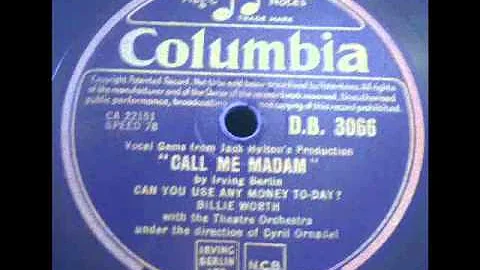 BILLIE WORTH - CAN YOU USE ANY MONEY TODAY Columbi...