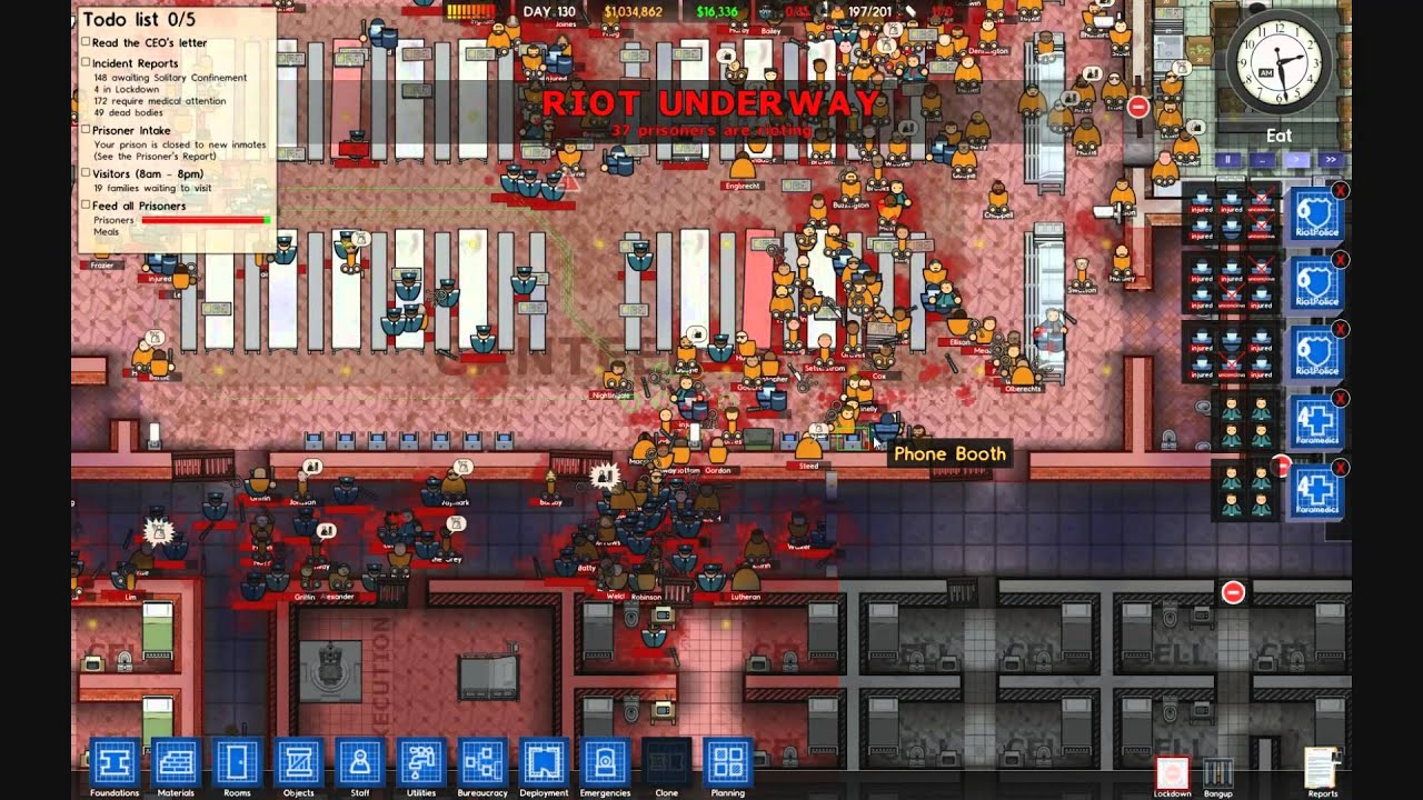 Full Scale 201 Prisoner Riot! vs. Riot Guards-Alpha 10 Prison Architect HD