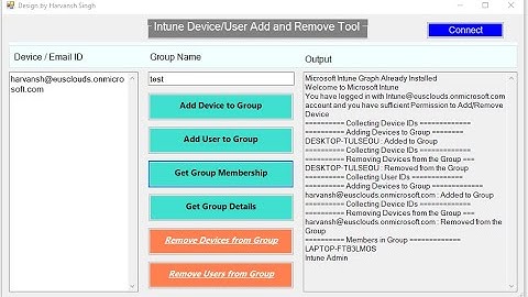 Intune Device User add and remove tool