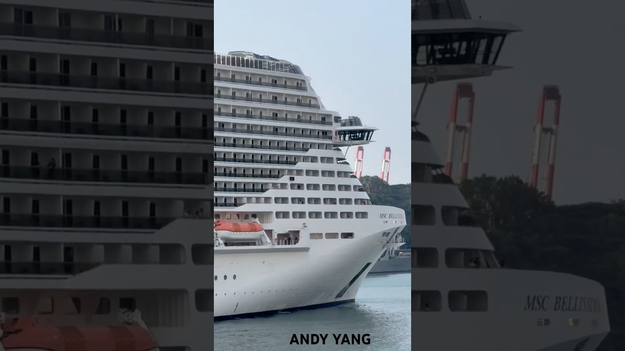 MSC Bellissima （榮耀號駛離基隆）#yt #real #msc #keelung #cruise #cruiseship #mscbellissima #基隆 #郵輪  #榮耀號