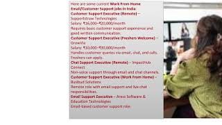 Work From Home Email/Customer Support jobs