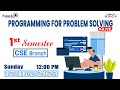 Programming For Problem Solving #1st_semester #beu #cse #computerscience