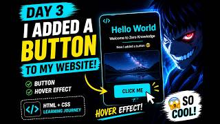 👉 I Added a Button to My Website 😱 | ZERO KNOWLEDGE Day 3