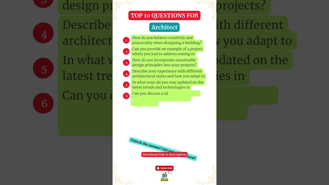 Architecture Job Interview with These Expert Questions! 🏗️🌐 | Architect Interview Tips 