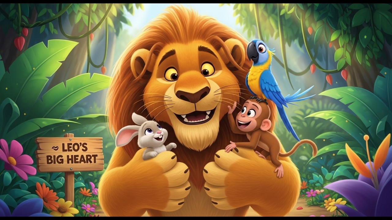 Leo the Kind Lion 🦁 A Gentle Jungle Story for Kids - YouTube