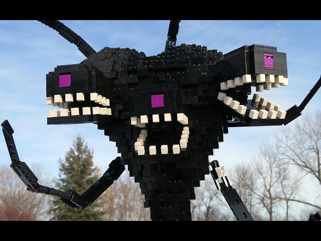 My updated LEGO Wither Storm design, with purple eyes, a stand, a