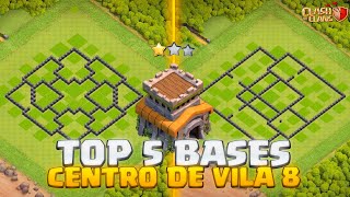 Top 5 Melhores Bases Cv8 Th8 De 2026 Janeiro Guerra, Farm E Batalha Ranqueada Clash Of Clans