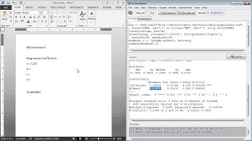 Simple Regression in R Commander