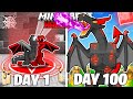 I survived 100 days as a demon dragon in hardcore minecraft
