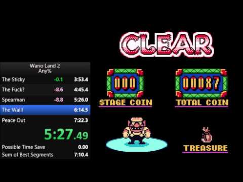 Wario Land 2 Any% Speedrun in 7:16