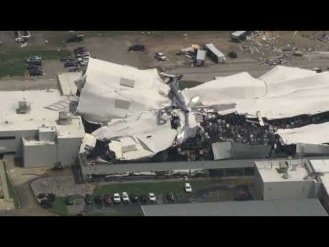 Raw Chopper 11 video of tornado destruction of Pfizer plant