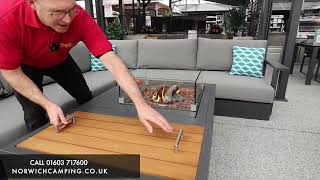 Life Outdoor Living Durban Lounge Corner Set with Firepit Table