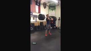 Squat clean and split jerk @285lb for 3 reps in 24 seconds. Goal was under 30 seconds