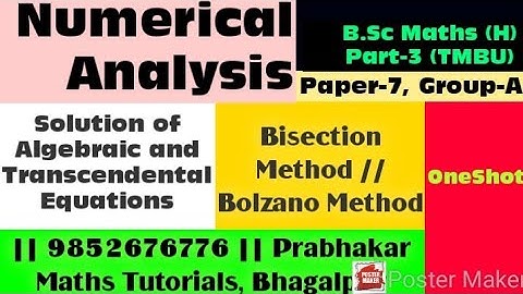 #bscpart3#numericalanalysis#bhagalpur #bisectionmethod #tmbu
