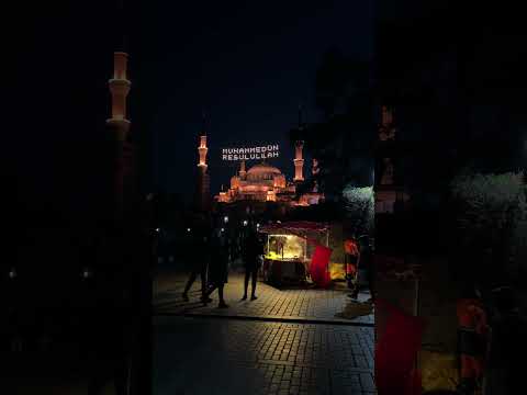 Blue mosque during holy Ramadan
