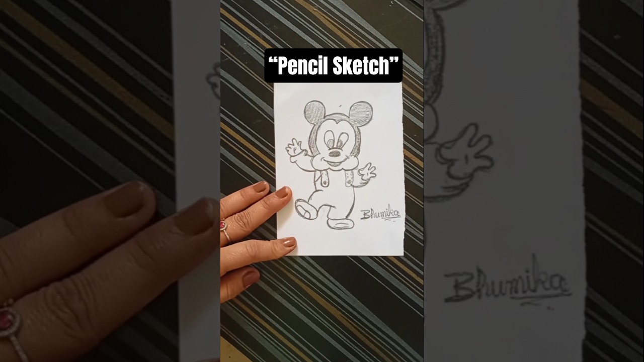 “Cute Mickey Mouse Drawing 🐭 | Easy Cartoon Sketch”