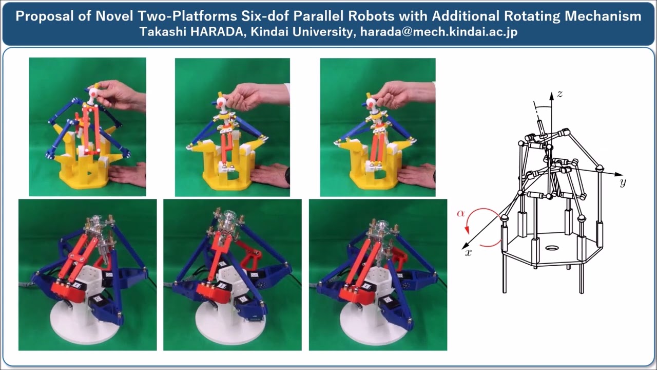 Proposal of Novel Two-Platforms Six-dof Parallel Robots with Additional Rotating Mechanism