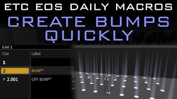 ETC Eos Family Daily Macros - Create Bumps/Pops Quickly