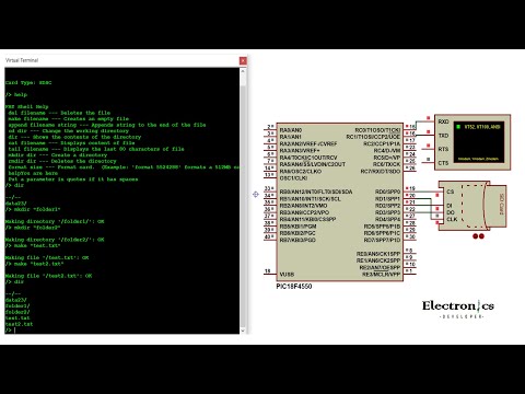 Resembles a DOS or UNIX shell commands using PIC16F4550 | LINUX Commands