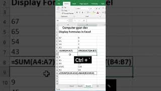 Display formula in ms excel exceltips education shortvideo