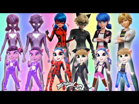 🌈 My Talking Angela 💖 ➕ Miraculous Ladybug 🐞 makeover 💄💄// Marinette, Adrien // Cosplay