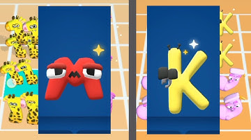 Alphabet run ABC letter go VS Number Run Merge 3d Math part 9 abcdefghijklmnopqrstuvwxyz