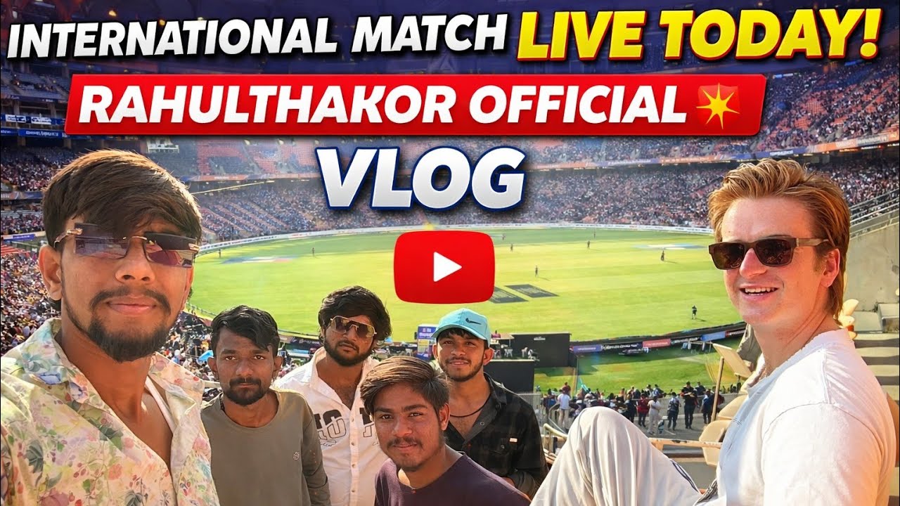 Vlog:36# આજે પહેલીવાર સ્ટેડિયમ માં મેચ જોવા ગયો 🏟️#બ્લોગ માં ઇંગ્લેન્ડ ના ભુરીયા સાથે મસ્તી 😄#viral 