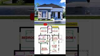 Simple Three Bedroom House Plot Size 50By100