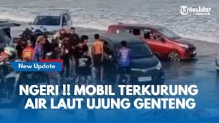 Viral !! Gelombang Pasang di Pantai Ujung Genteng Sukabumi, Puluhan Mobil Terjebak