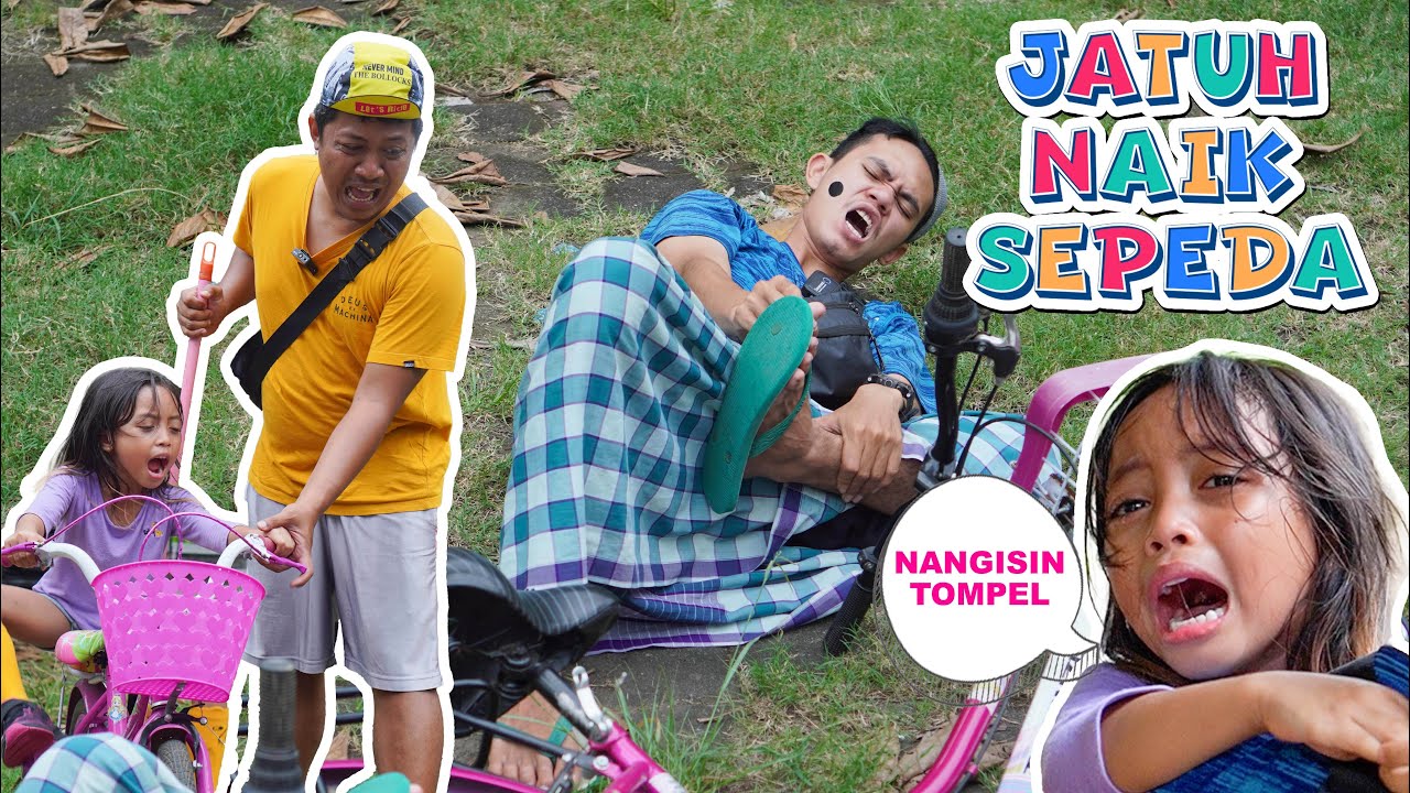 LEIKA BELAJAR SEPEDA TOMPEL MALAH JATUH YouTube