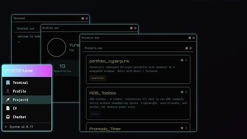 Portfolio Cyberpunk (Beta) - OS-style portfolio with terminal UI & draggable windows.