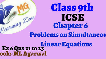 Class 9th ICSE Math Ch 6 Problems on Simultaneous Linear Equations Ex 6 Qus 21 to 23