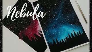 Como hacer Nebulas con Acuarela (Nebula with Watercolor) ✿