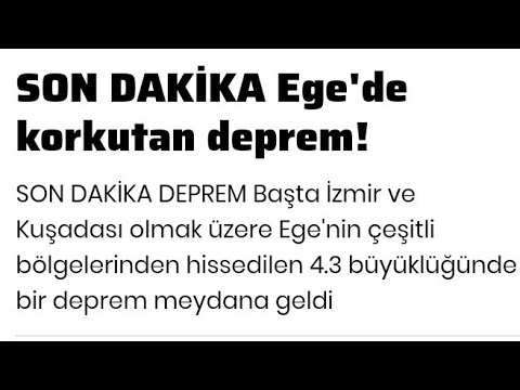 İZMİR URLA AÇIKLARINDA 4.3 ŞİDDETİNDE DEPREM MAYDANA GELDİ