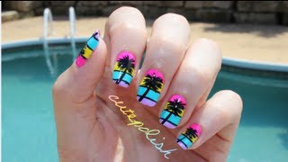 Ombre "vacation" palm tree design: http://bit.ly/1bczhmd a bright and
fun nail art design inspired by the trees of cali
facebook.com/cutepolish | twitte...