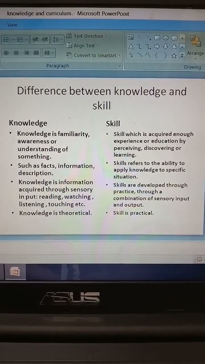 difference between knowledge and skills - YouTube