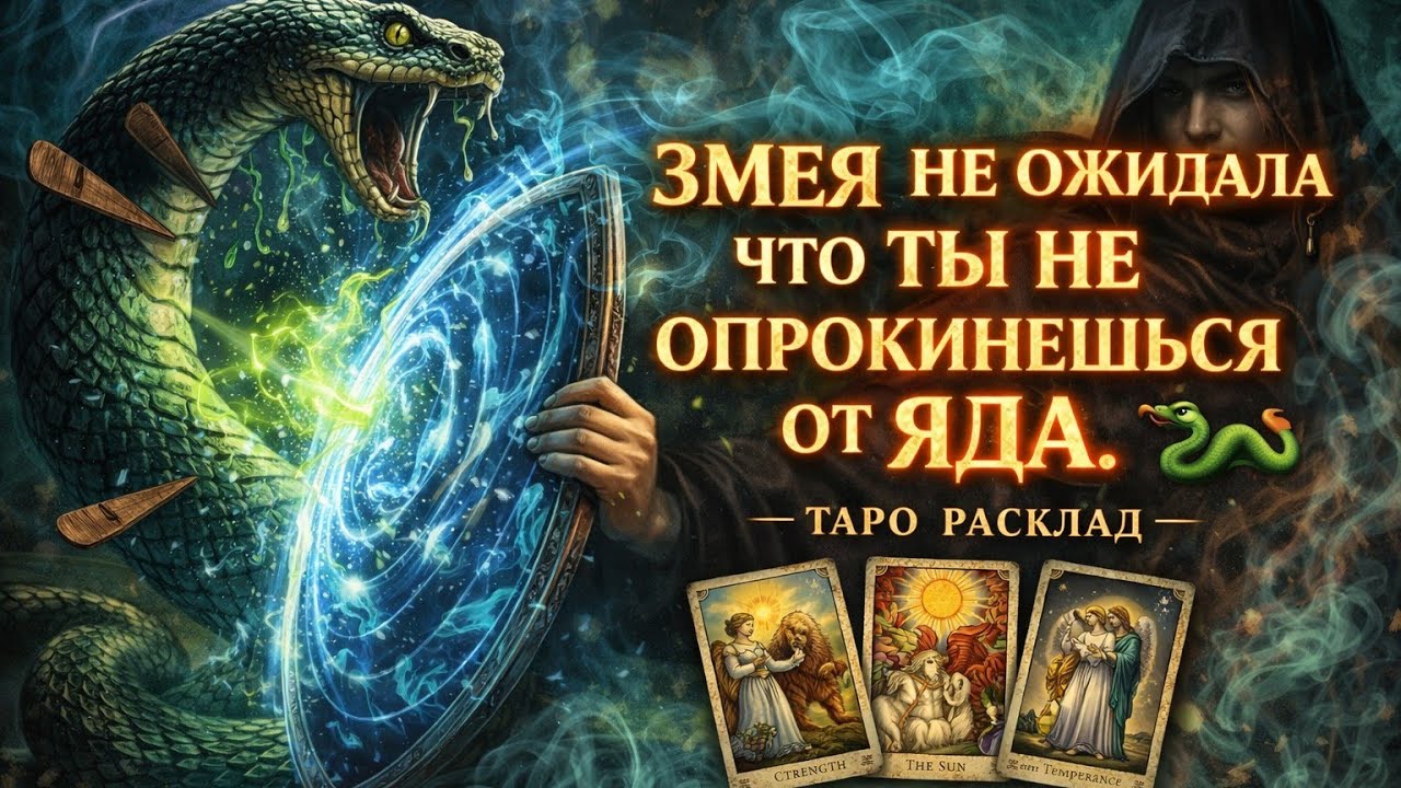 ЗМЕЯ НЕ ОЖИДАЛА,ЧТО ТЫ НЕ ОПРОКИНЕШЬСЯ ОТ ЯДА.🪃💯#таро #tarot #гадание 