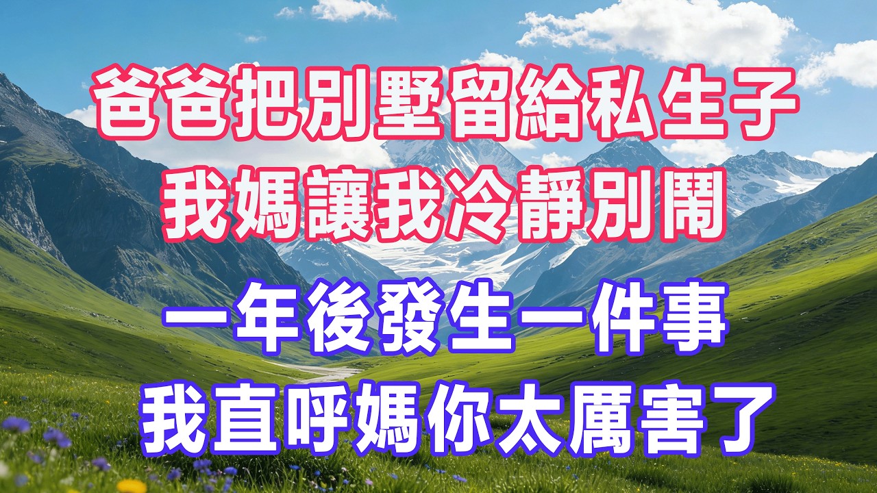 爸爸把別墅留給私生子，我媽讓我冷靜別鬧，一年後發生一件事，我直呼媽你太厲害了#婆媳爽文 #家庭伦理 #情感故事 #为人处世 #生活经验