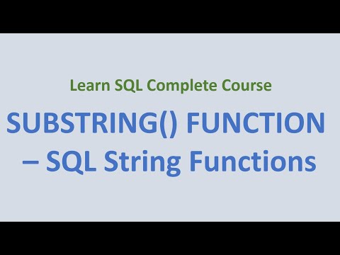 Video: Cum folosești subșirul în SQL?